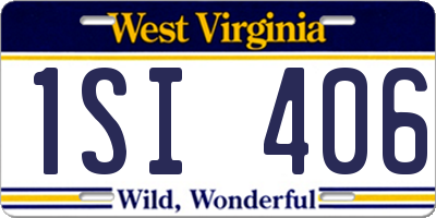 WV license plate 1SI406