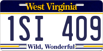 WV license plate 1SI409