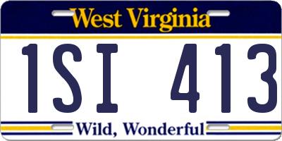 WV license plate 1SI413