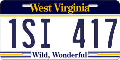 WV license plate 1SI417