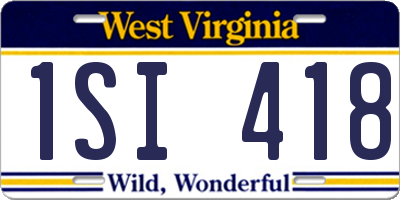 WV license plate 1SI418