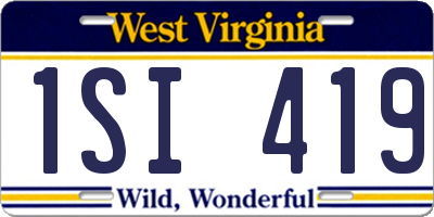 WV license plate 1SI419