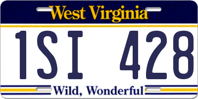 WV license plate 1SI428