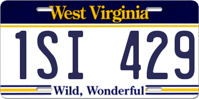 WV license plate 1SI429