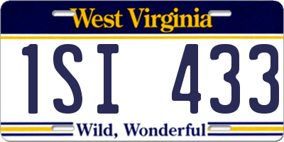 WV license plate 1SI433
