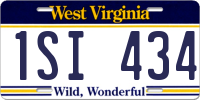 WV license plate 1SI434