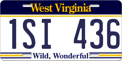 WV license plate 1SI436