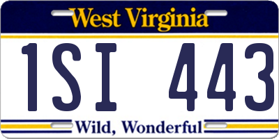 WV license plate 1SI443