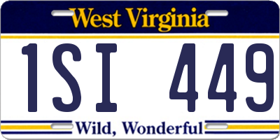 WV license plate 1SI449