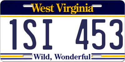 WV license plate 1SI453
