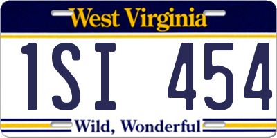 WV license plate 1SI454