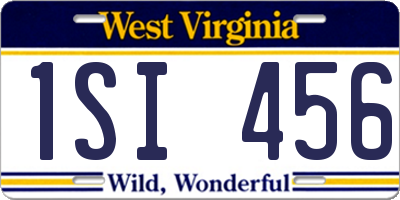 WV license plate 1SI456