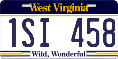 WV license plate 1SI458