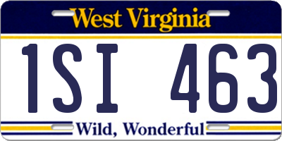 WV license plate 1SI463