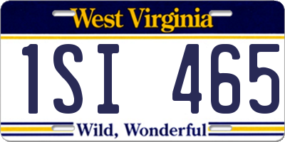 WV license plate 1SI465