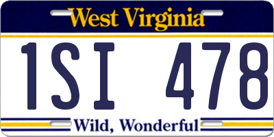 WV license plate 1SI478