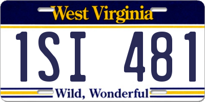 WV license plate 1SI481