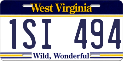 WV license plate 1SI494