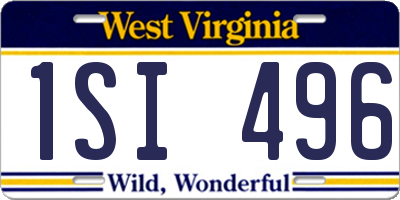 WV license plate 1SI496