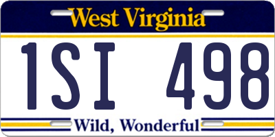 WV license plate 1SI498