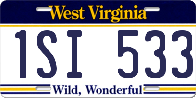 WV license plate 1SI533