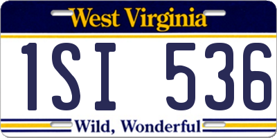 WV license plate 1SI536