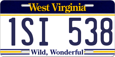 WV license plate 1SI538