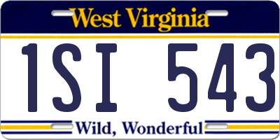 WV license plate 1SI543
