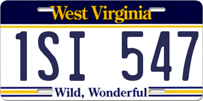 WV license plate 1SI547
