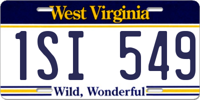 WV license plate 1SI549