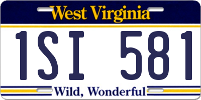 WV license plate 1SI581
