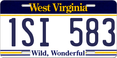 WV license plate 1SI583