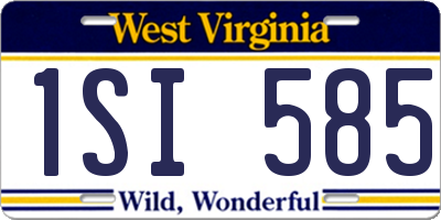 WV license plate 1SI585