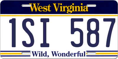 WV license plate 1SI587