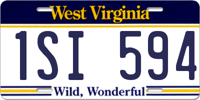WV license plate 1SI594