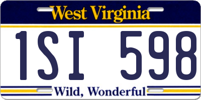 WV license plate 1SI598