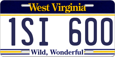 WV license plate 1SI600