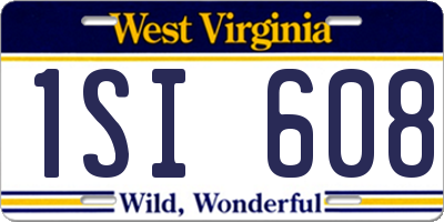 WV license plate 1SI608