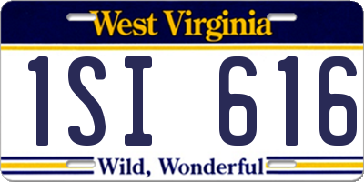 WV license plate 1SI616