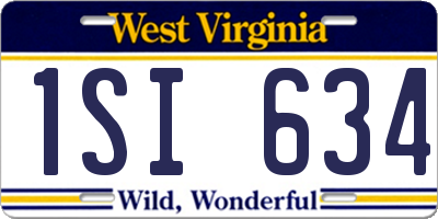 WV license plate 1SI634
