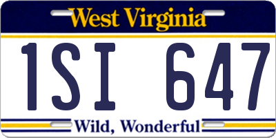 WV license plate 1SI647