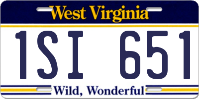 WV license plate 1SI651