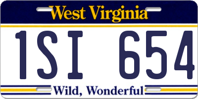 WV license plate 1SI654