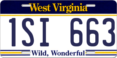 WV license plate 1SI663