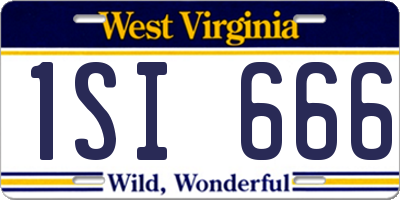 WV license plate 1SI666