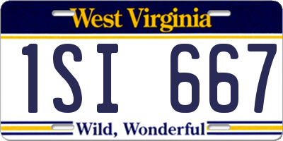 WV license plate 1SI667