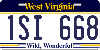 WV license plate 1SI668