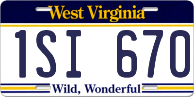 WV license plate 1SI670
