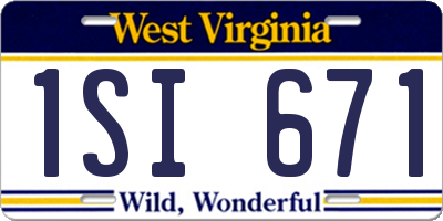 WV license plate 1SI671
