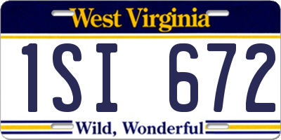 WV license plate 1SI672